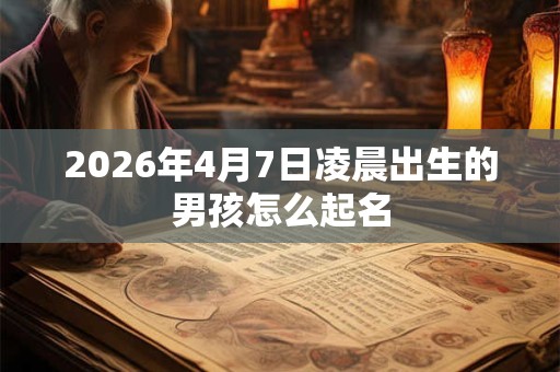 2026年4月7日凌晨出生的男孩怎么起名 2026年4月7日凌晨出生的男孩怎么起名