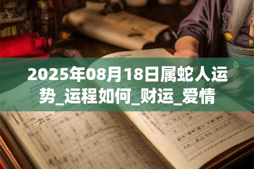 2025年08月18日属蛇人运势_运程如何_财运_爱情 2025年08月18日属蛇人运势_运程如何_财运_爱情