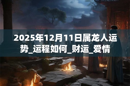 2025年12月11日属龙人运势_运程如何_财运_爱情 2025年12月11日属龙人运势_运程如何_财运_爱情