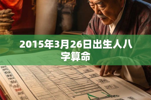 2015年3月26日出生人八字算命 2015年3月26日出生人八字算命