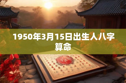 1950年3月15日出生人八字算命 1950年3月15日出生人八字算命