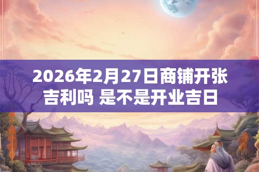 2026年2月27日商铺开张吉利吗 是不是开业吉日