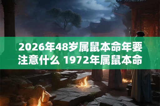 2026年48岁属鼠本命年要注意什么 1972年属鼠本命年运势
