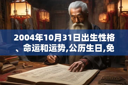 2004年10月31日出生性格、命运和运势,公历生日,免费算命 2004年10月31日出生性格、命运和运势,公历生日,免费算命