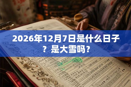 2026年12月7日是什么日子?是大雪吗? 2026年12月7日是什么日子?是大雪吗?