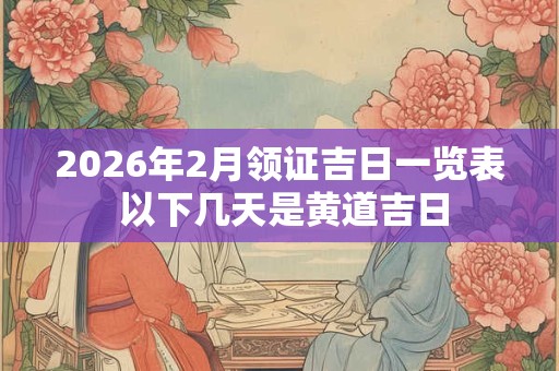 2026年2月领证吉日一览表 以下几天是黄道吉日