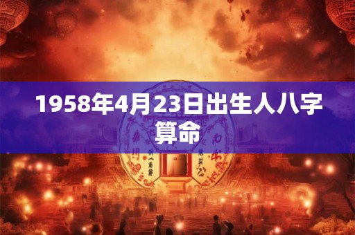 1958年4月23日出生人八字算命