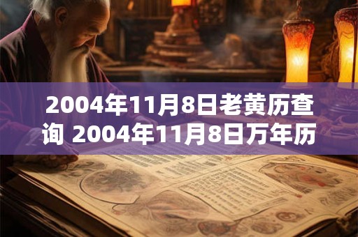 2004年11月8日老黄历查询 2004年11月8日万年历黄道吉日