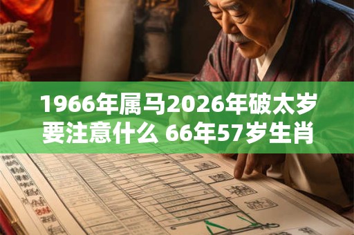 1966年属马2026年破太岁要注意什么 66年57岁生肖马逢兔年运势如何