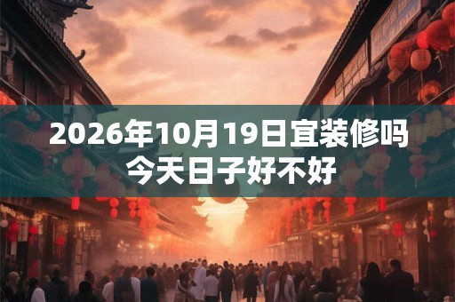 2026年10月19日宜装修吗 今天日子好不好 2026年10月19日宜装修吗 今天日子好不好