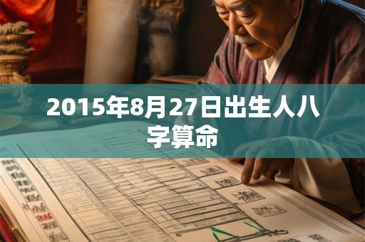 2015年8月27日出生人八字算命