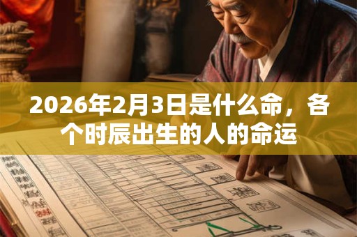 2026年2月3日是什么命，各个时辰出生的人的命运