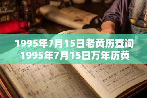 1995年7月15日老黄历查询 1995年7月15日万年历黄道吉日
