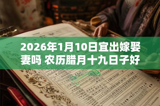 2026年1月10日宜出嫁娶妻吗 农历腊月十九日子好不好