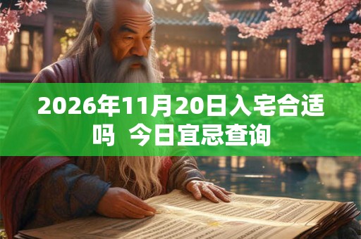 2026年11月20日入宅合适吗 今日宜忌查询 2026年11月20日入宅合适吗 今日宜忌查询
