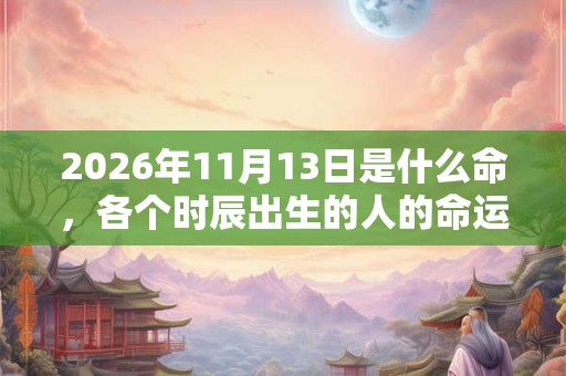 2026年11月13日是什么命，各个时辰出生的人的命运