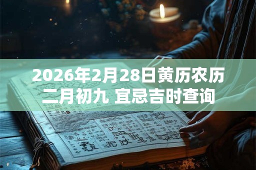 2026年2月28日黄历农历二月初九 宜忌吉时查询 2026年2月28日黄历农历二月初九 宜忌吉时查询