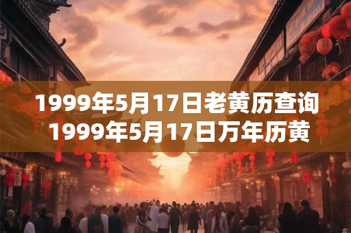 1999年5月17日老黄历查询 1999年5月17日万年历黄道吉日