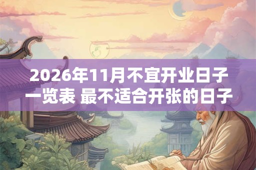 2026年11月不宜开业日子一览表 最不适合开张的日子 2026年11月不宜开业日子一览表 最不适合开张的日子