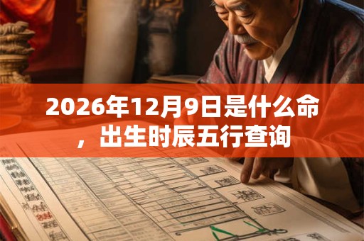 2026年12月9日是什么命，出生时辰五行查询