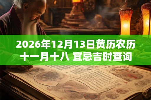 2026年12月13日黄历农历十一月十八 宜忌吉时查询 2026年12月13日黄历农历十一月十八 宜忌吉时查询