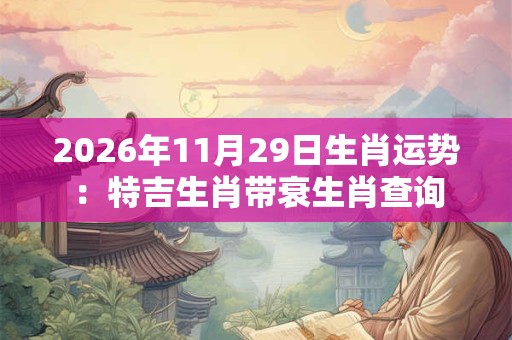 2026年11月29日生肖运势：特吉生肖带衰生肖查询