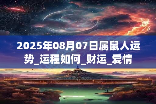 2025年08月07日属鼠人运势_运程如何_财运_爱情 2025年08月07日属鼠人运势_运程如何_财运_爱情