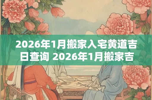 2026年1月搬家入宅黄道吉日查询 2026年1月搬家吉日 2026年1月搬家入宅黄道吉日查询 2026年1月搬家吉日