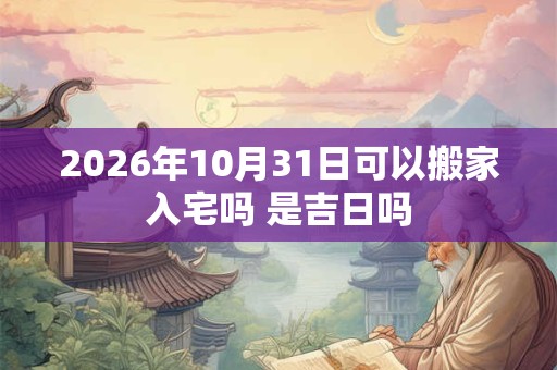 2026年10月31日可以搬家入宅吗 是吉日吗 2026年10月31日可以搬家入宅吗 是吉日吗