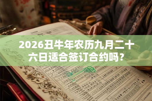 2026丑牛年农历九月二十六日适合签订合约吗？
