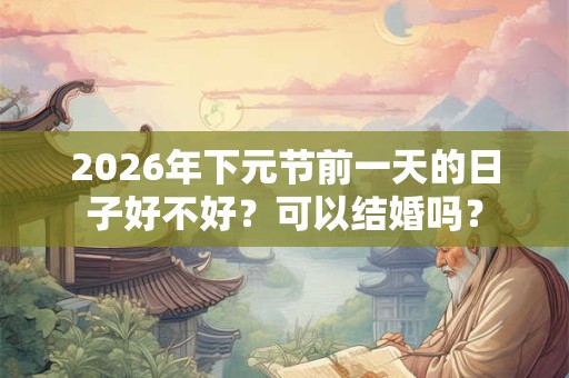 2026年下元节前一天的日子好不好？可以结婚吗？