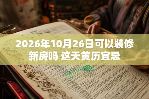 2026年10月26日可以装修新房吗 这天黄历宜忌