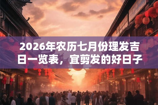 2026年农历七月份理发吉日一览表,宜剪发的好日子 2026年农历七月份理发吉日一览表,宜剪发的好日子