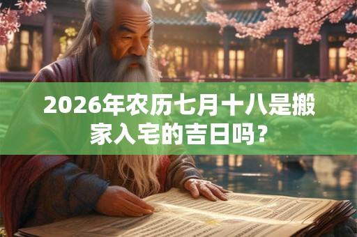 2026年农历七月十八是搬家入宅的吉日吗? 2026年农历七月十八是搬家入宅的吉日吗?