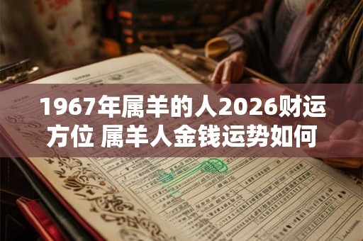 1967年属羊的人2026财运方位 属羊人金钱运势如何