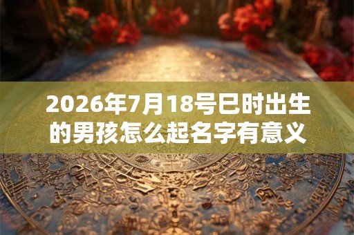 2026年7月18号巳时出生的男孩怎么起名字有意义