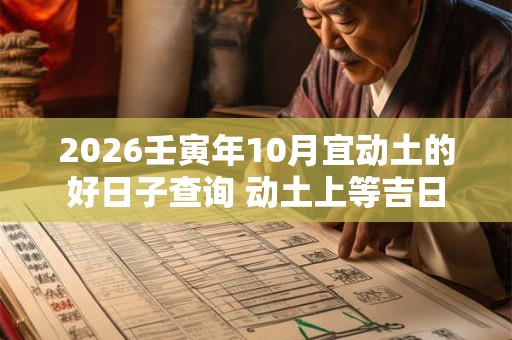 2026壬寅年10月宜动土的好日子查询 动土上等吉日 2026壬寅年10月宜动土的好日子查询 动土上等吉日