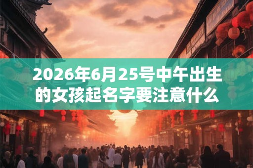 2026年6月25号中午出生的女孩起名字要注意什么 2026年6月25号中午出生的女孩起名字要注意什么