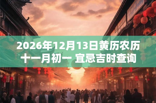 2026年12月13日黄历农历十一月初一 宜忌吉时查询 2026年12月13日黄历农历十一月初一 宜忌吉时查询