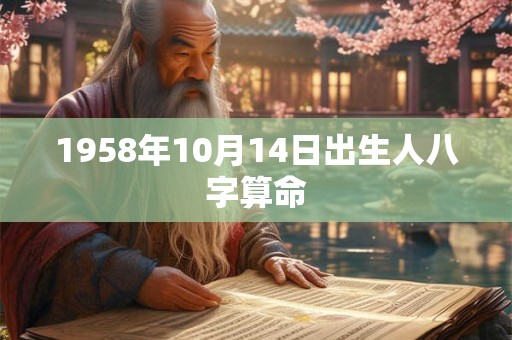 1958年10月14日出生人八字算命 1958年10月14日出生人八字算命