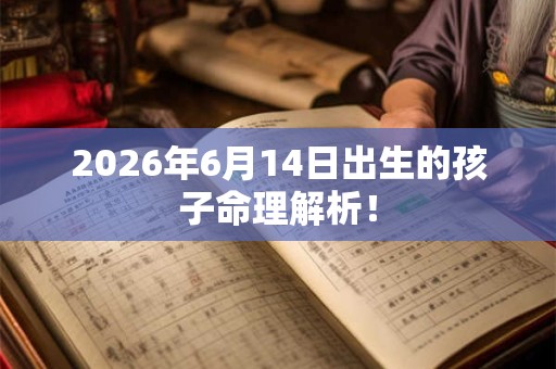 2026年6月14日出生的孩子命理解析！