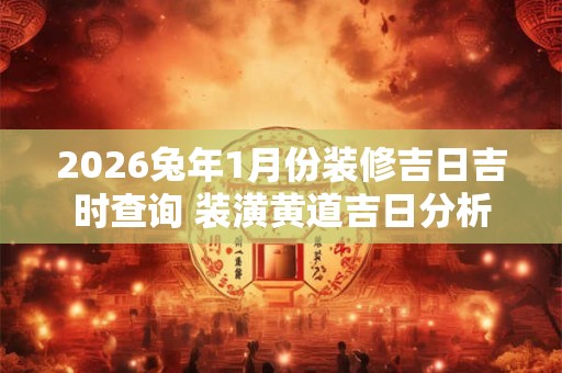 2026兔年1月份装修吉日吉时查询 装潢黄道吉日分析