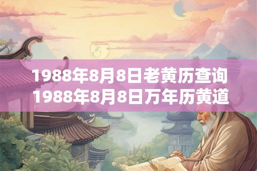 1988年8月8日老黄历查询 1988年8月8日万年历黄道吉日 1988年8月8日老黄历查询 1988年8月8日万年历黄道吉日