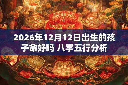 2026年12月12日出生的孩子命好吗 八字五行分析 2026年12月12日出生的孩子命好吗 八字五行分析