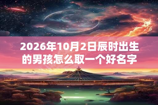 2026年10月2日辰时出生的男孩怎么取一个好名字 2026年10月2日辰时出生的男孩怎么取一个好名字