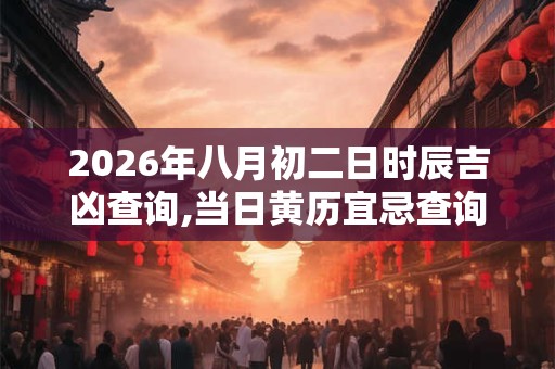 2026年八月初二日时辰吉凶查询,当日黄历宜忌查询