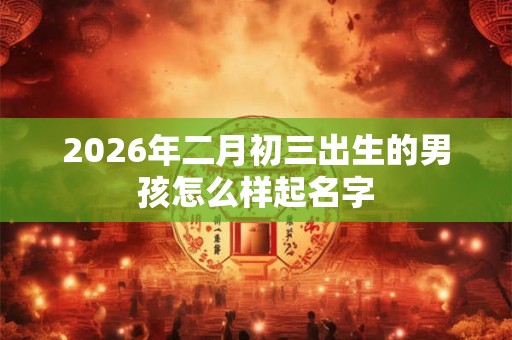 2026年二月初三出生的男孩怎么样起名字