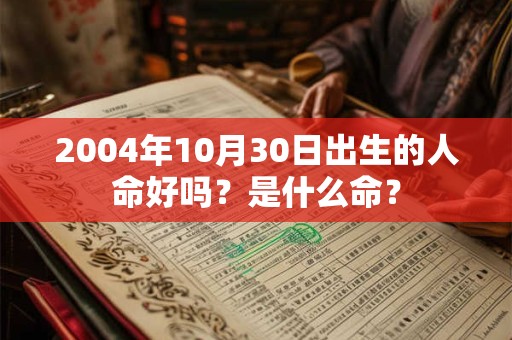 2004年10月30日出生的人命好吗?是什么命? 2004年10月30日出生的人命好吗?是什么命?