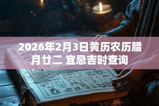 2026年2月3日黄历农历腊月廿二 宜忌吉时查询 2026年2月3日黄历农历腊月廿二 宜忌吉时查询
