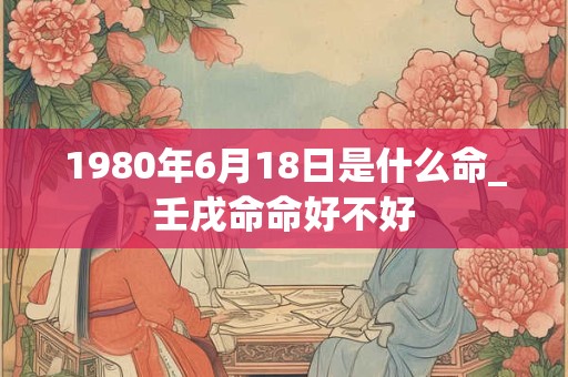 1980年6月18日是什么命_壬戌命命好不好